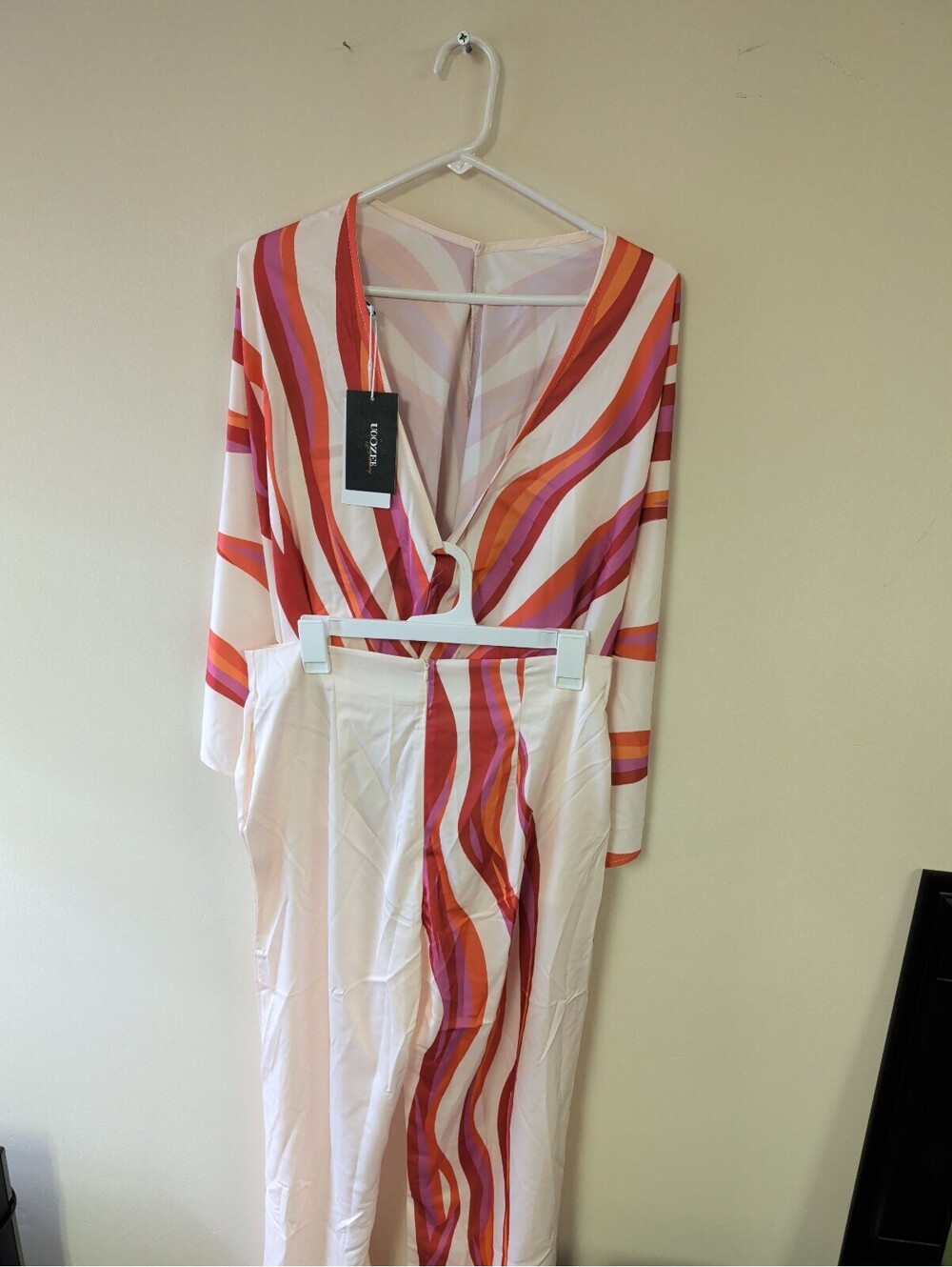 Upozee NWT Women's Two-Piece Set with Colorful Stripes - Bodysuit and Pants
